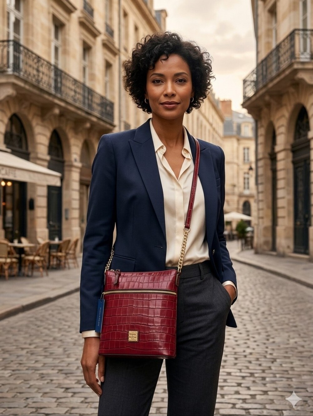 Dooney & Bourke Burgundy Croc Embossed Crossbody Bag